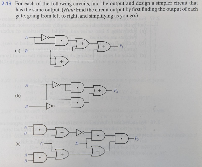 For each of the following circuits, find the output | Chegg.com