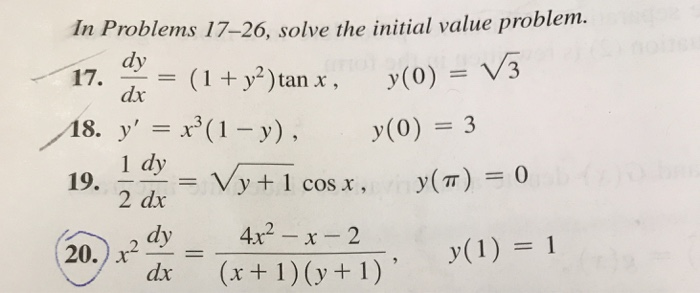Solved In Problems 17-26, solve the initial value problem. | Chegg.com