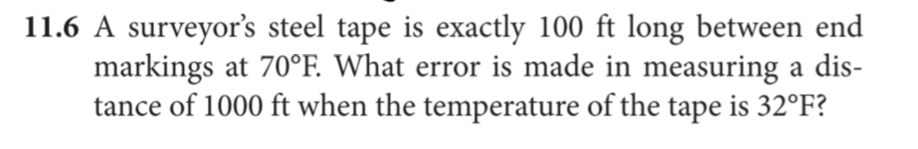 solved-11-6-a-surveyor-s-steel-tape-is-exactly-100ft-long-chegg