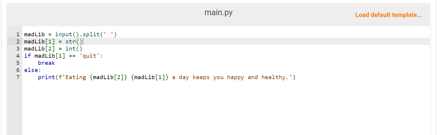 Solved this is my work but it won't run.. it says break is | Chegg.com