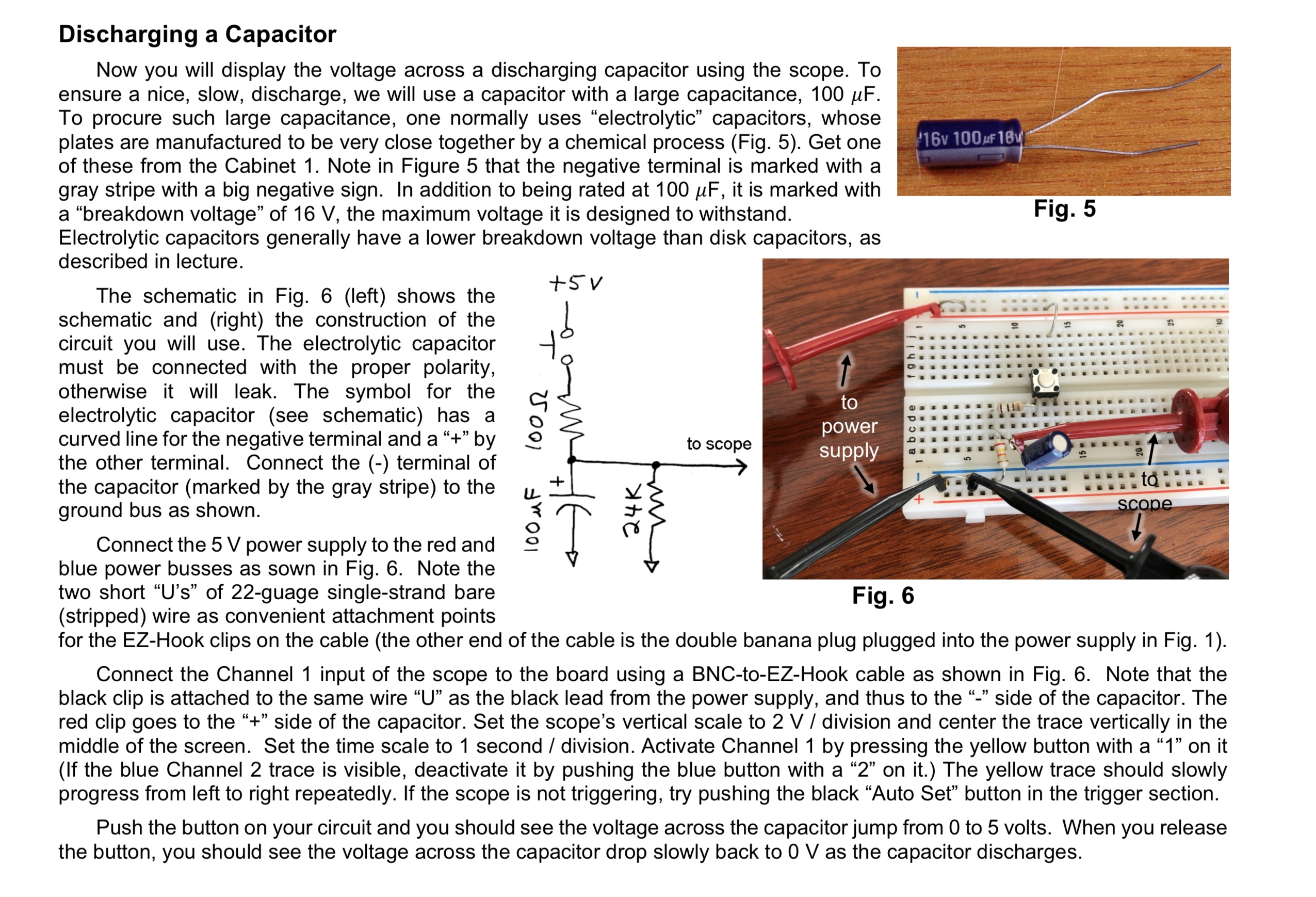 Solved Discharging a Capacitor Now you will display the | Chegg.com