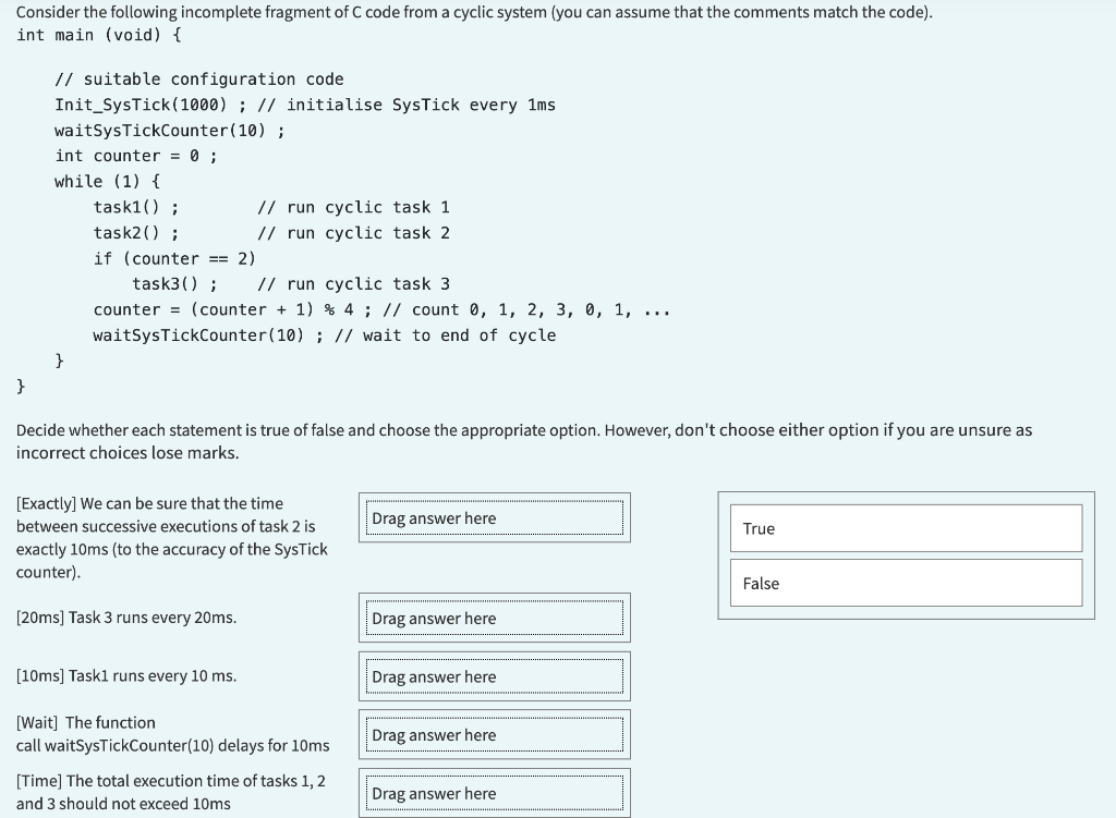 Solved Consider The Following Incomplete Fragment Of C Code | Chegg.com