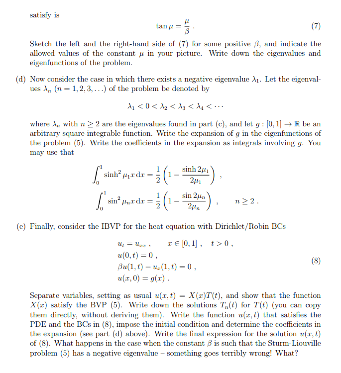 Solved Problem 4. (A Sturm-Liouville Problem With | Chegg.com