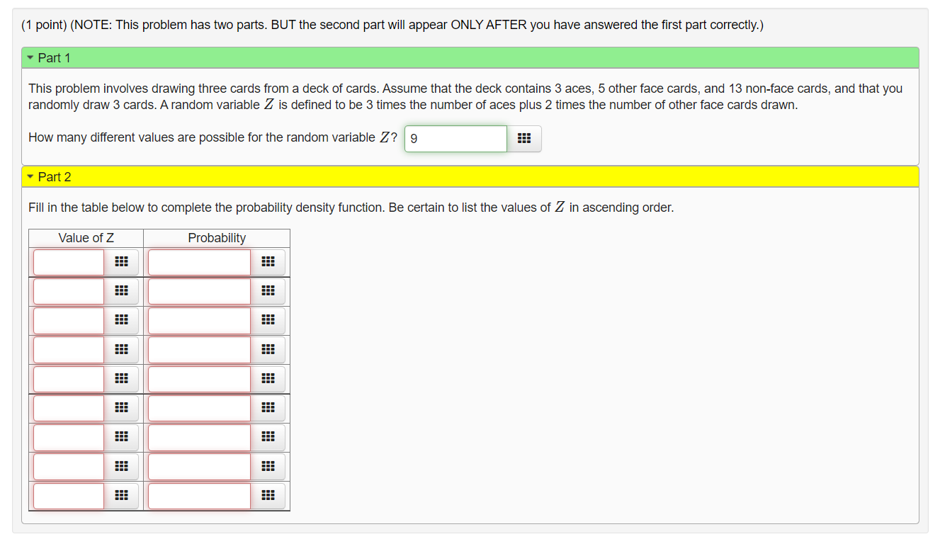 Solved This problem involves drawing three cards from a deck | Chegg.com