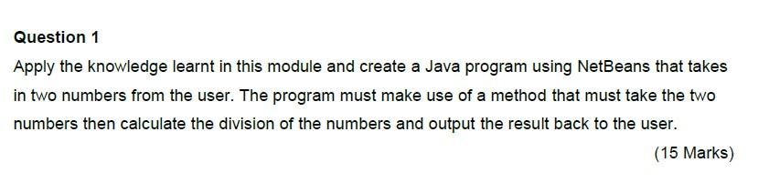 Solved Question 1 Apply the knowledge learnt in this module | Chegg.com