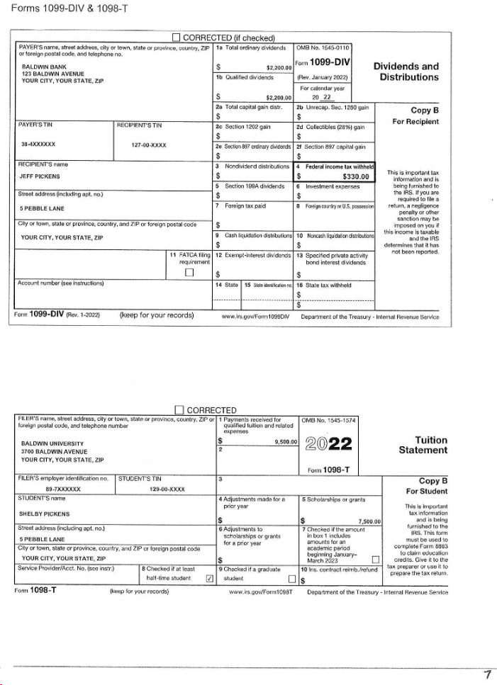 Forms 1099-R \& SSA 1099Forms 1099-DIV \& 1098-TFerm | Chegg.com