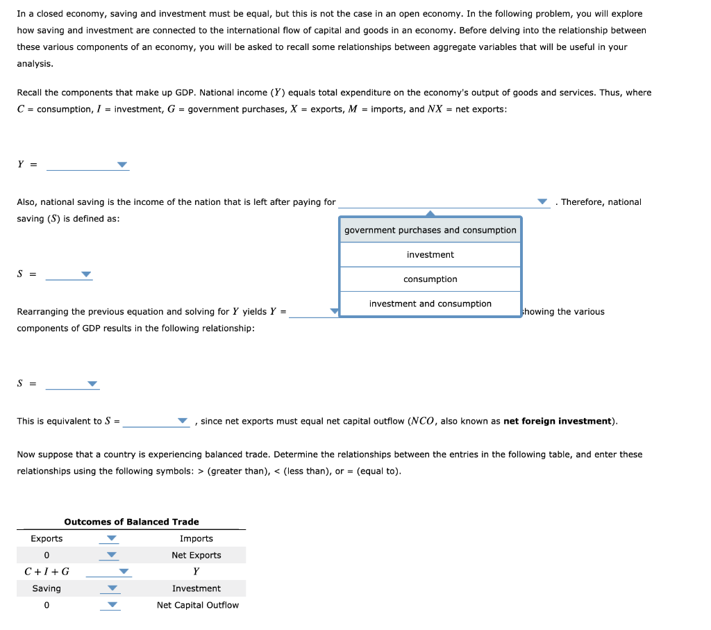 Solved In a closed economy, saving and investment must be