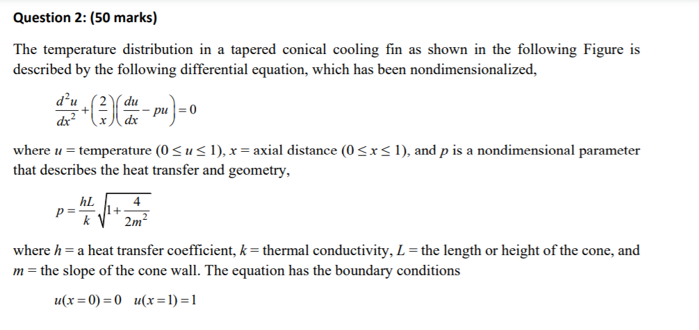 Question 2: (50 marks) The temperature distribution | Chegg.com