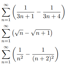 Solved Determine whether the following telescoping series | Chegg.com