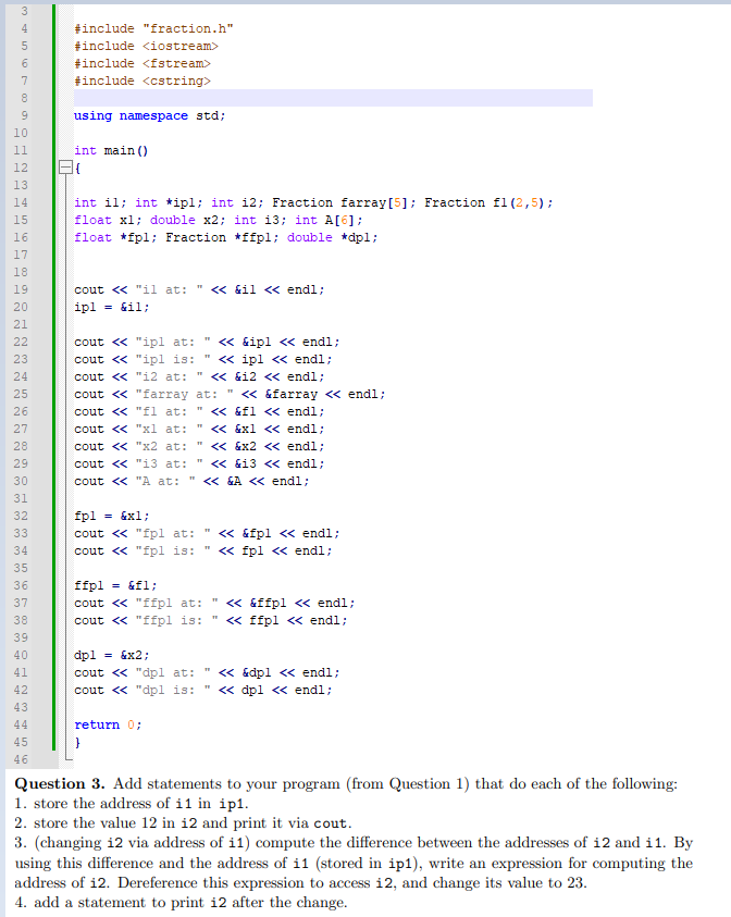 Solved Please edit the provided code to add each of the 4 | Chegg.com