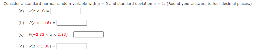Solved Consider a standard normal random variable with μ=0 | Chegg.com