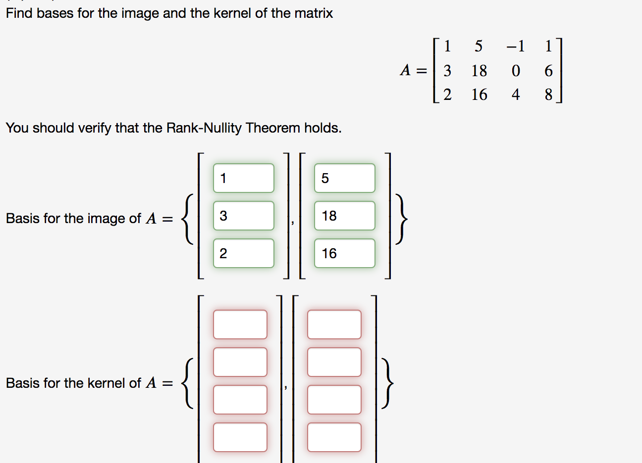 Solved Find bases for the image and the kernel of the matrix | Chegg.com