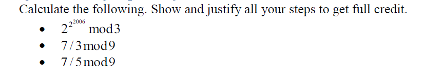 Solved 2006 Calculate the following. Show and justify all | Chegg.com