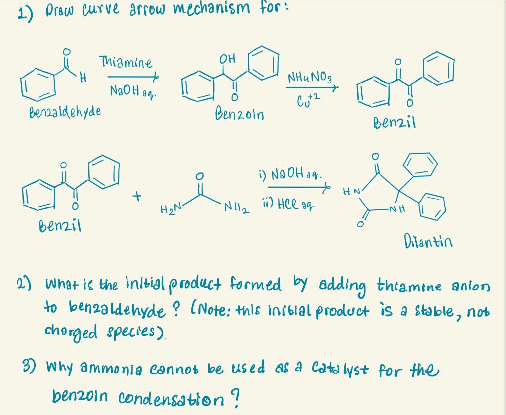 Solved 1) Draw curve arrow mechanism for Thiamine OH ore