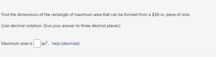 Solved Find the dimensions of the rectangle of maximum area | Chegg.com