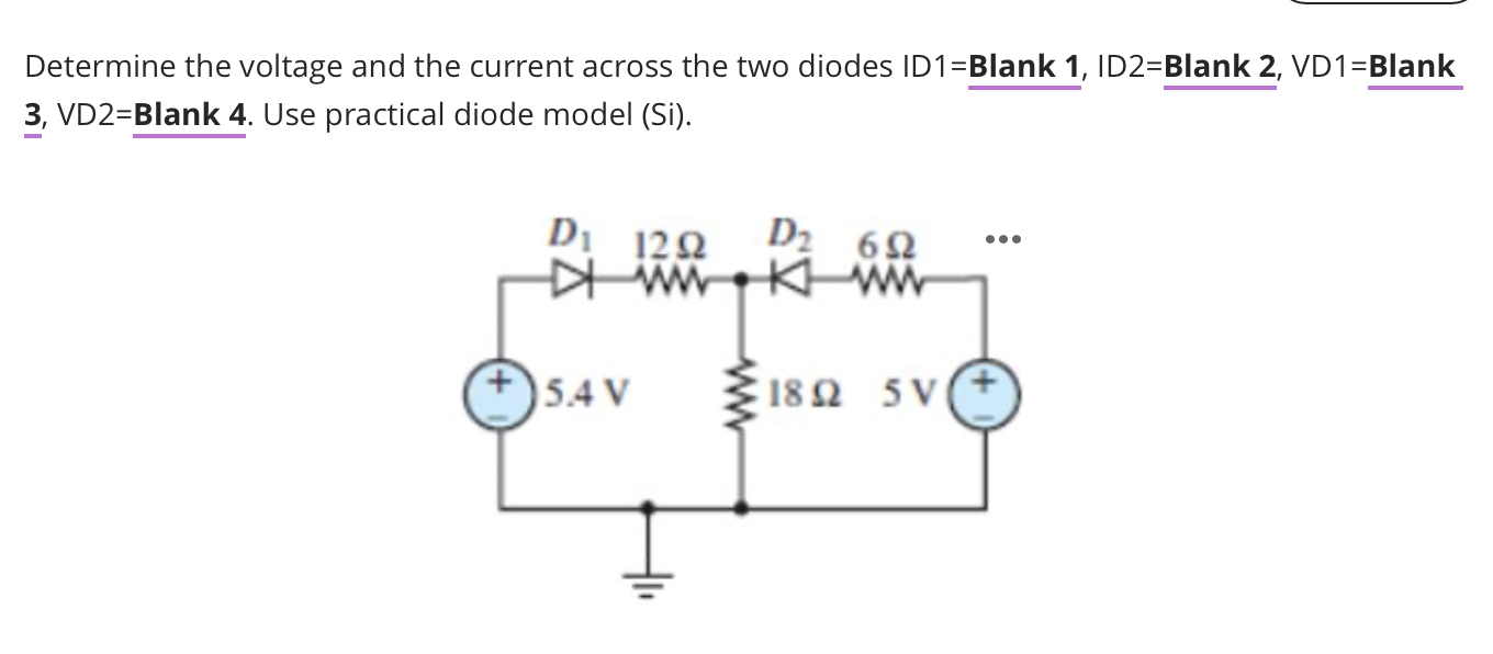 Solved Determine the voltage and the current across the two | Chegg.com