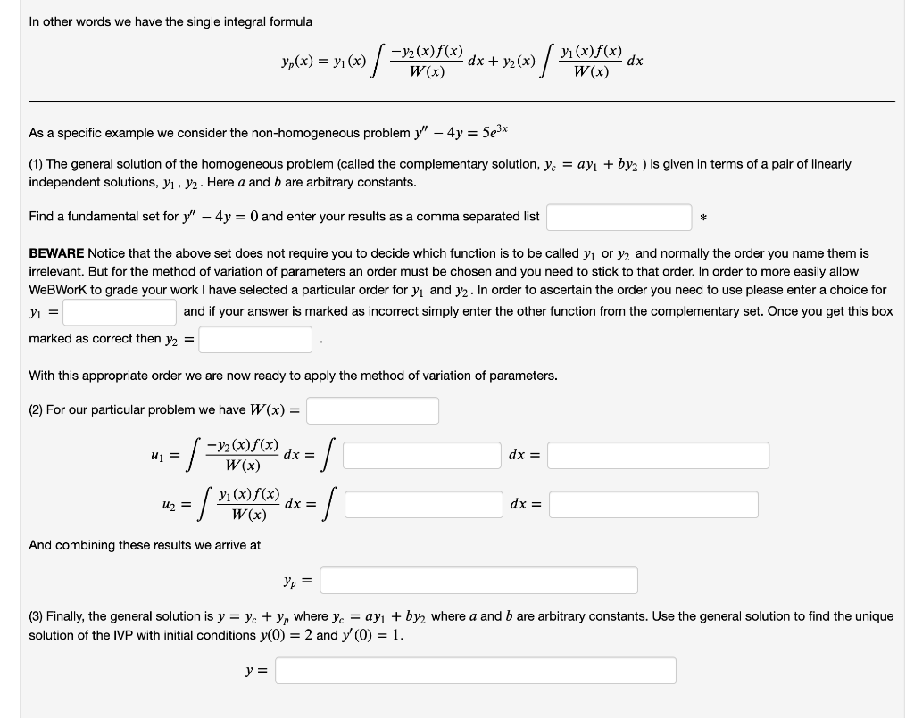 Solved In other words we have the single integral formula | Chegg.com