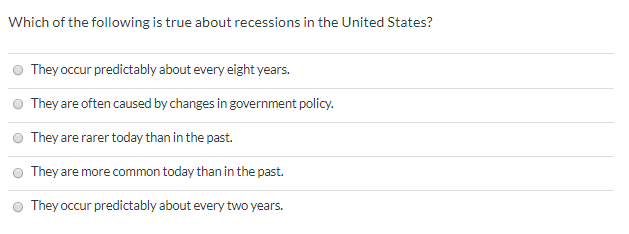 Solved Which of the following is true about recessions in | Chegg.com