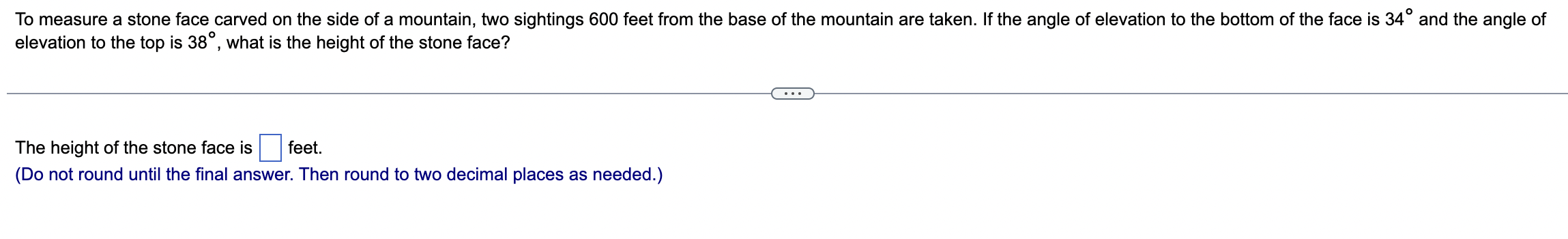 Solved The angle of elevation from a point on the ground to | Chegg.com