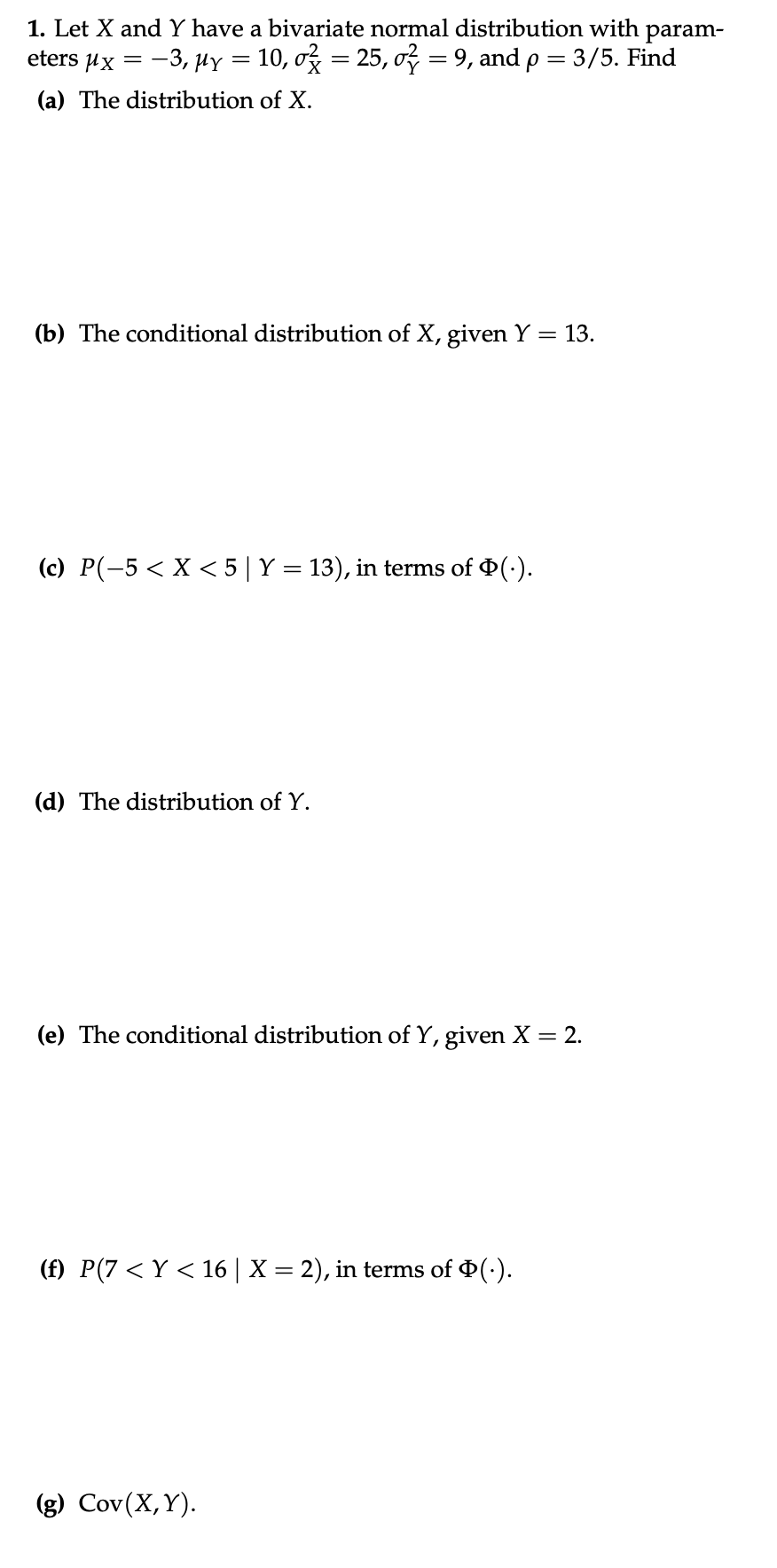 Solved 1 Let X And Y Have A Bivariate Normal Distributio Chegg Com