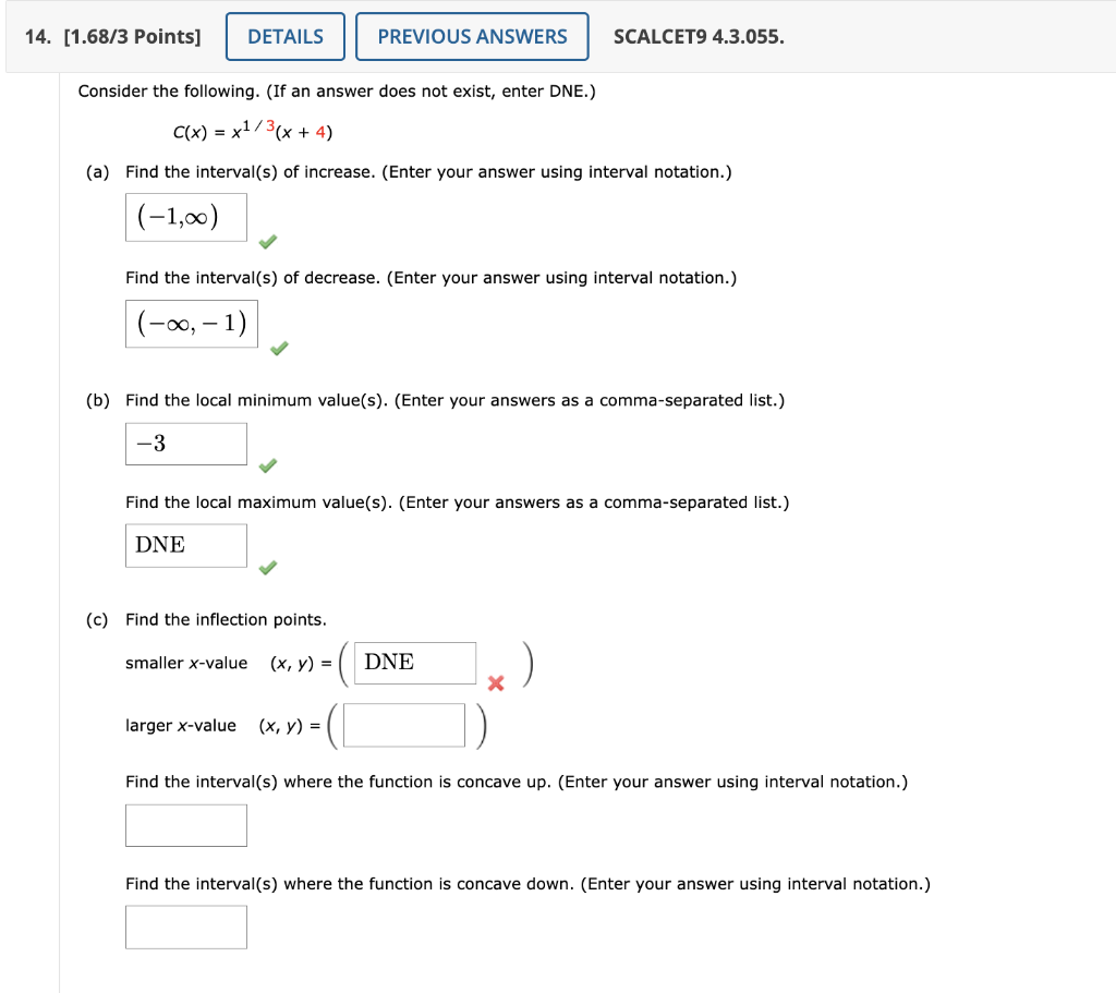 Solved Consider The Following. (If An Answer Does Not Exist, | Chegg.com