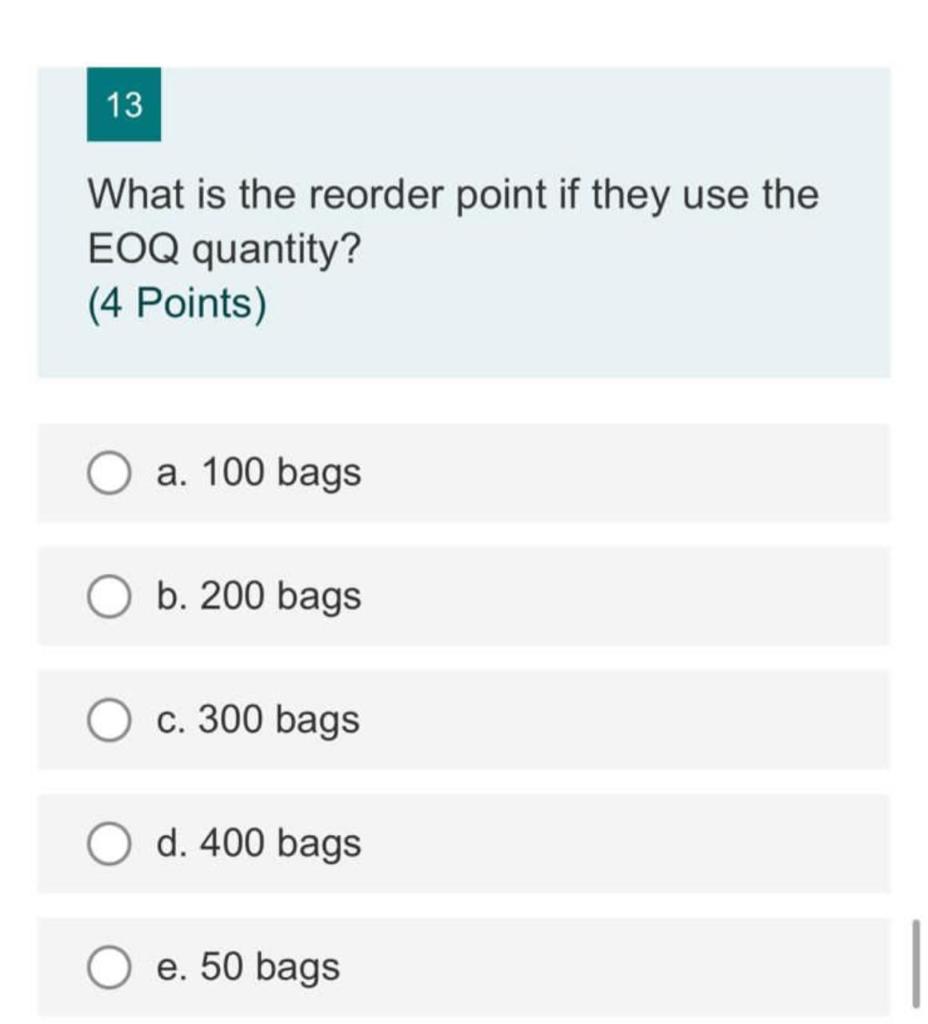 Solved Answer questions 12 to 16 based on the following | Chegg.com