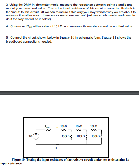 Solved 3. Using the DMM in ohmmeter mode, measure the | Chegg.com