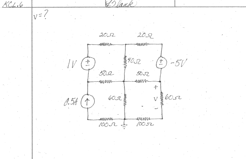 Solved KCL.6 v=? Lhearce | Chegg.com