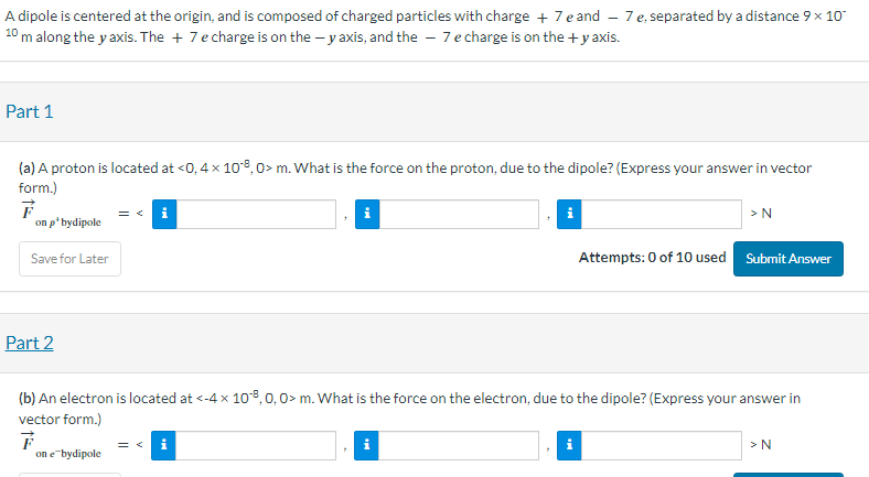 Solved A dipole is centered at the origin, and is composed | Chegg.com