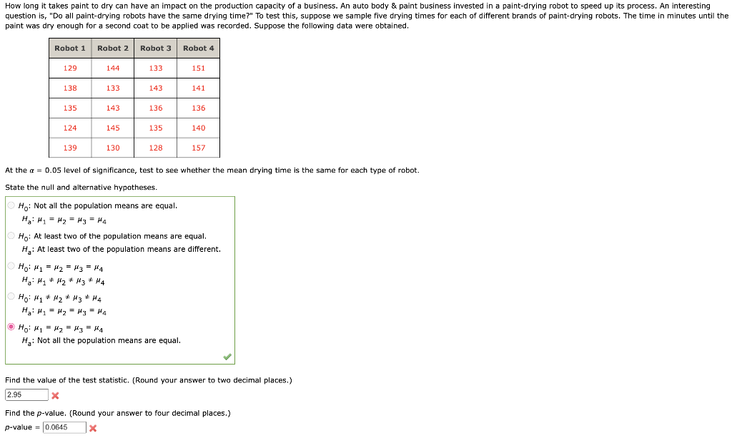 Solved How long it takes paint to dry can have an impact on