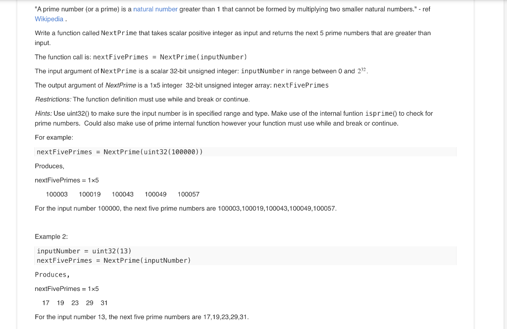Solved "A prime number (or a prime) is a natural number | Chegg.com