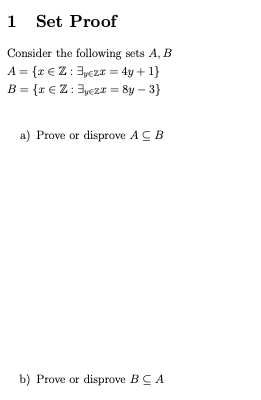 Solved Consider The Following Sets A,B | Chegg.com