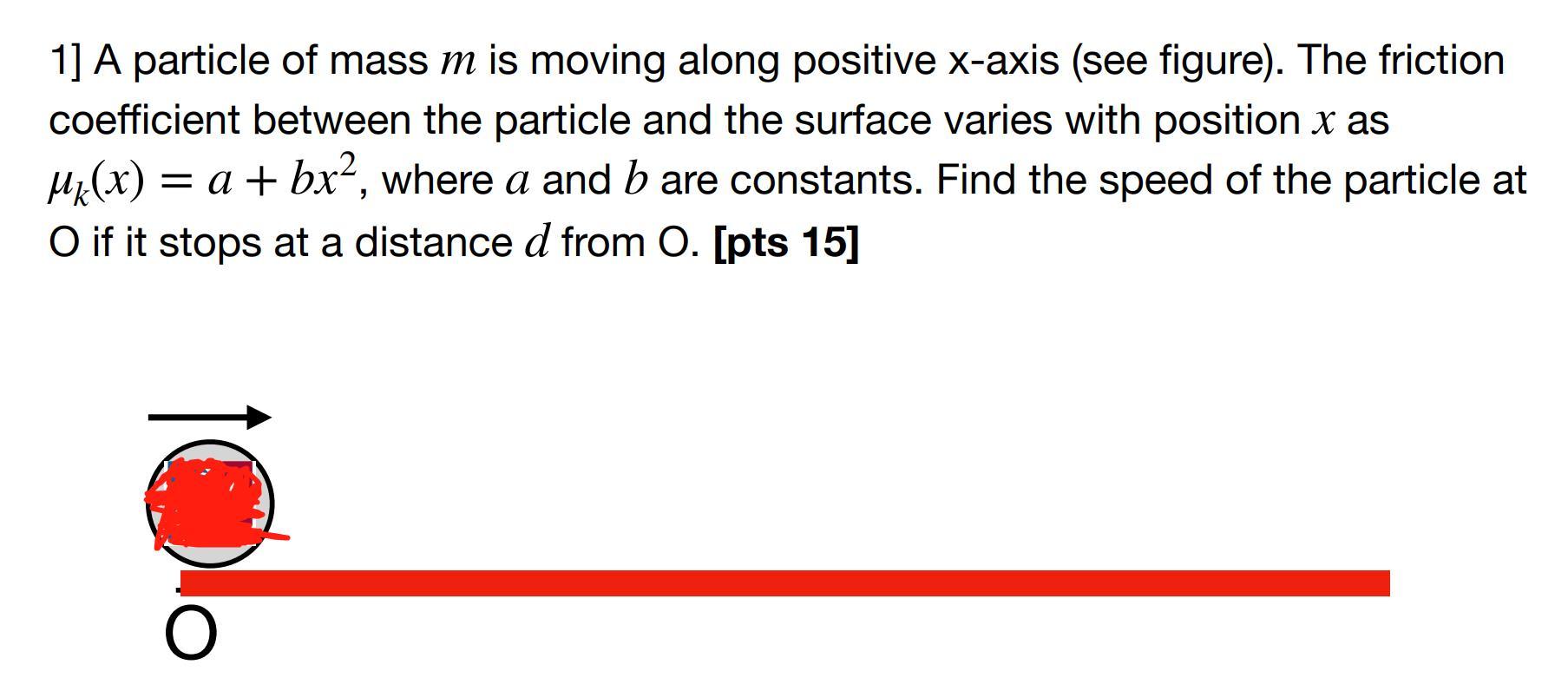 Solved 1] A Particle Of Mass M Is Moving Along Positive | Chegg.com