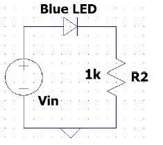 Solved 4. Assume the Blue LED has a forward turn on voltage | Chegg.com