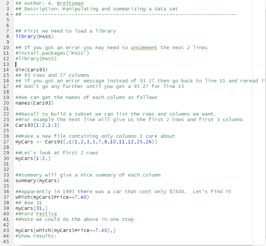 Solved 2 ## Author: A. Breitzman 3 ## Description: | Chegg.com