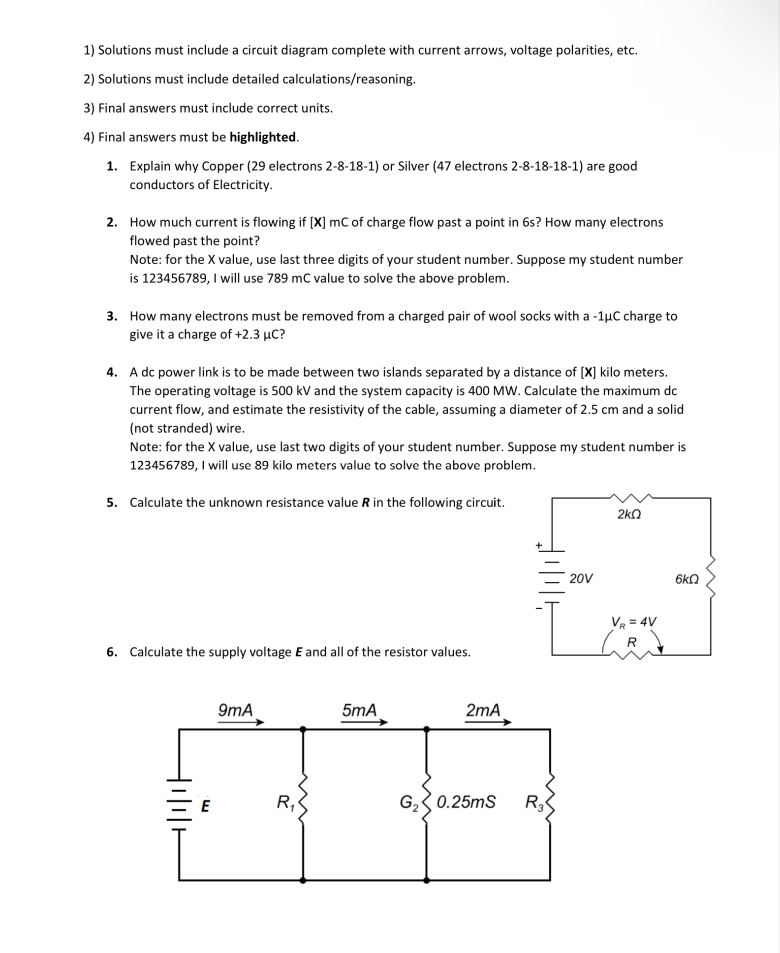 Solved 1) Solutions must include a circuit diagram complete | Chegg.com