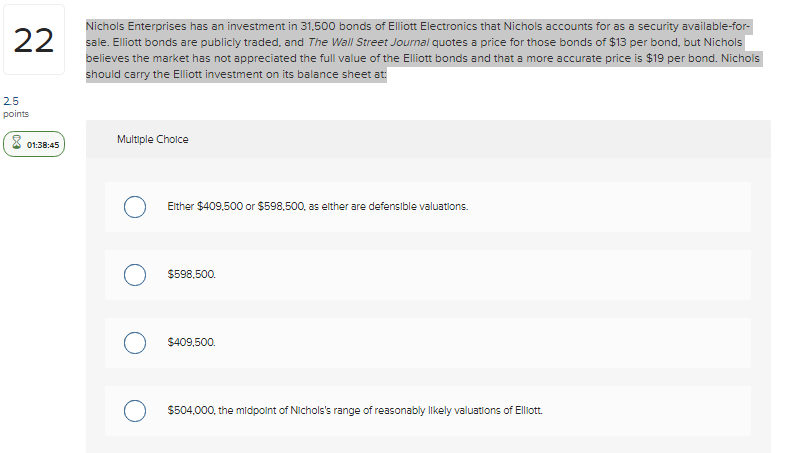 Solved Nichols Enterprises has an investment in 31,500 bonds 