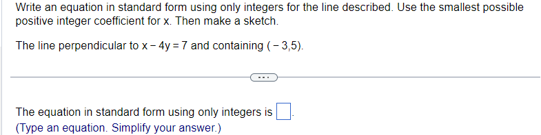 Solved Write an equation in standard form using only | Chegg.com