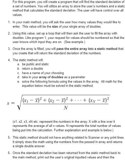 Solved For this program, you will create a program that will | Chegg.com