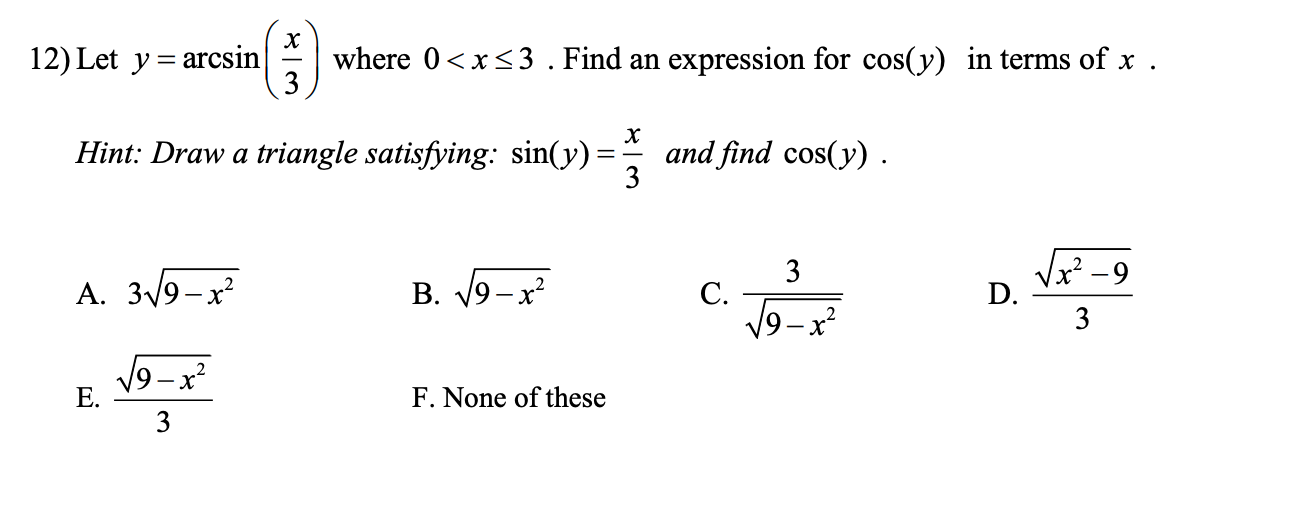 solved-12-let-y-arcsin-3x-where-0-chegg