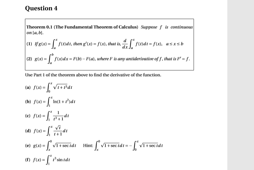 Solved Question 4 Theorem 0 1 The Fundamental Theorem Of Chegg Com