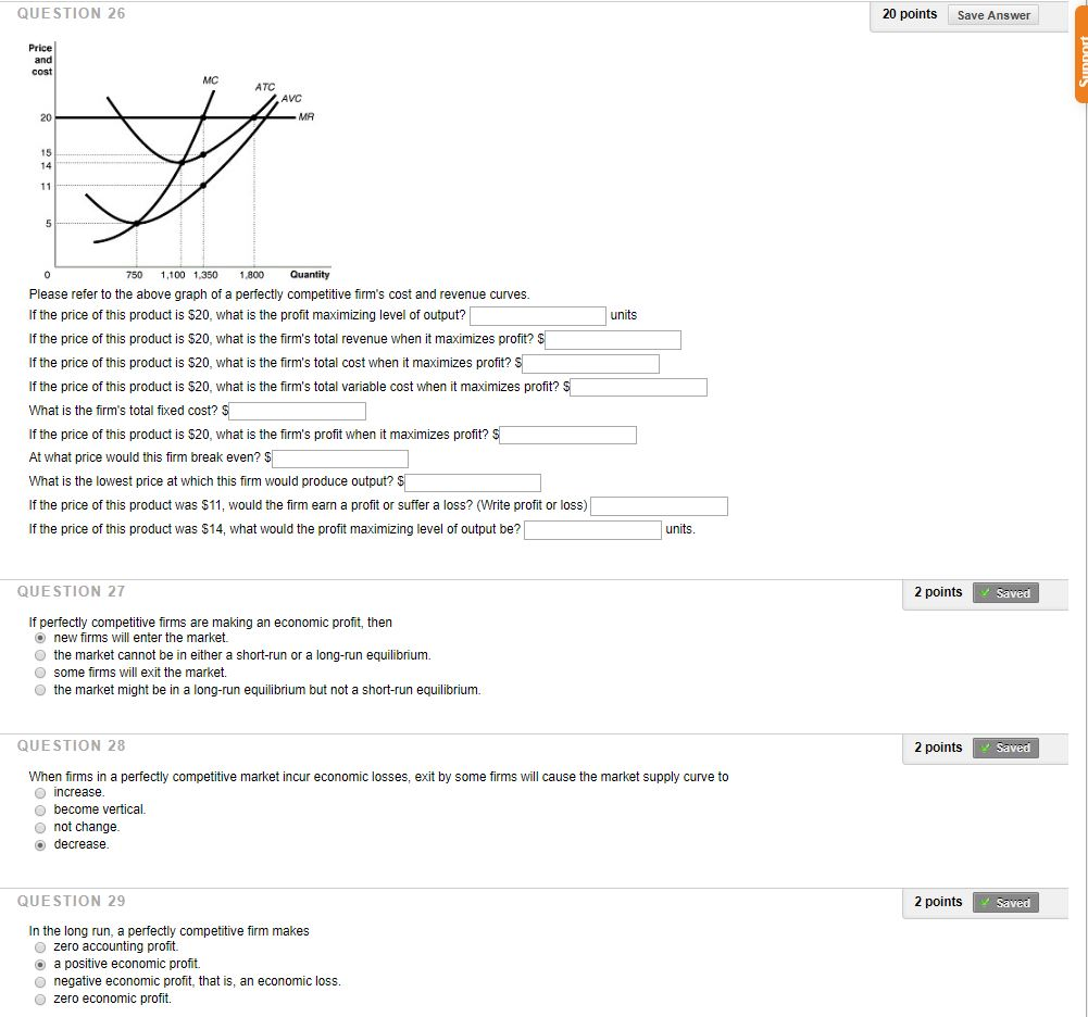 Solved QUESTION 26 20 points Save Answer Price and cost MC | Chegg.com