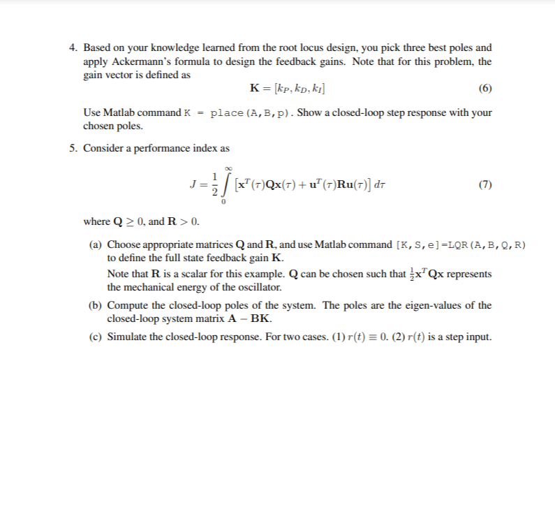 Problem 1 Reconsider the vibration control problem of | Chegg.com