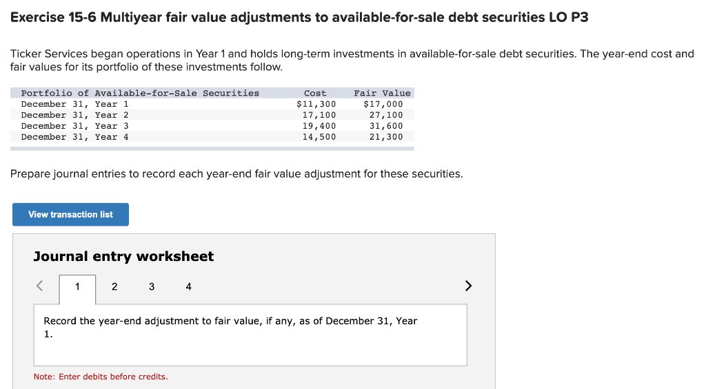 solved-exercise-15-6-multiyear-fair-value-adjustments-to-chegg