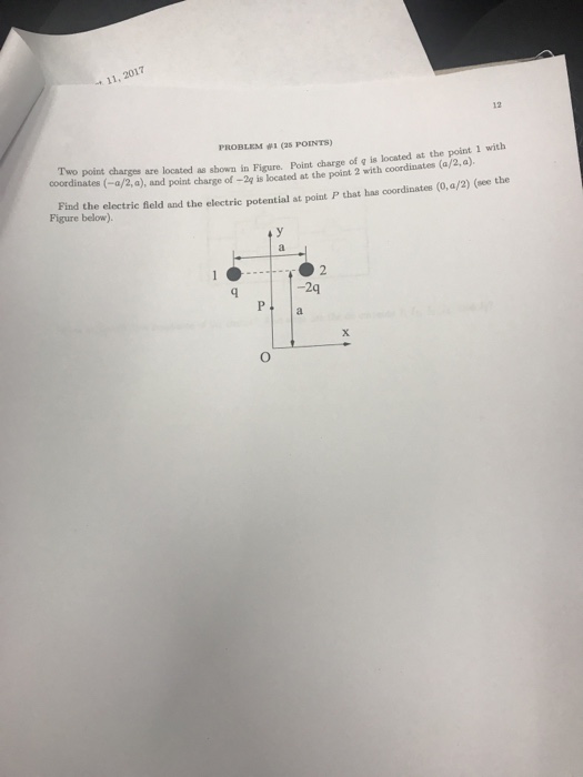 Solved Two point charges are located as shown in Figure. | Chegg.com