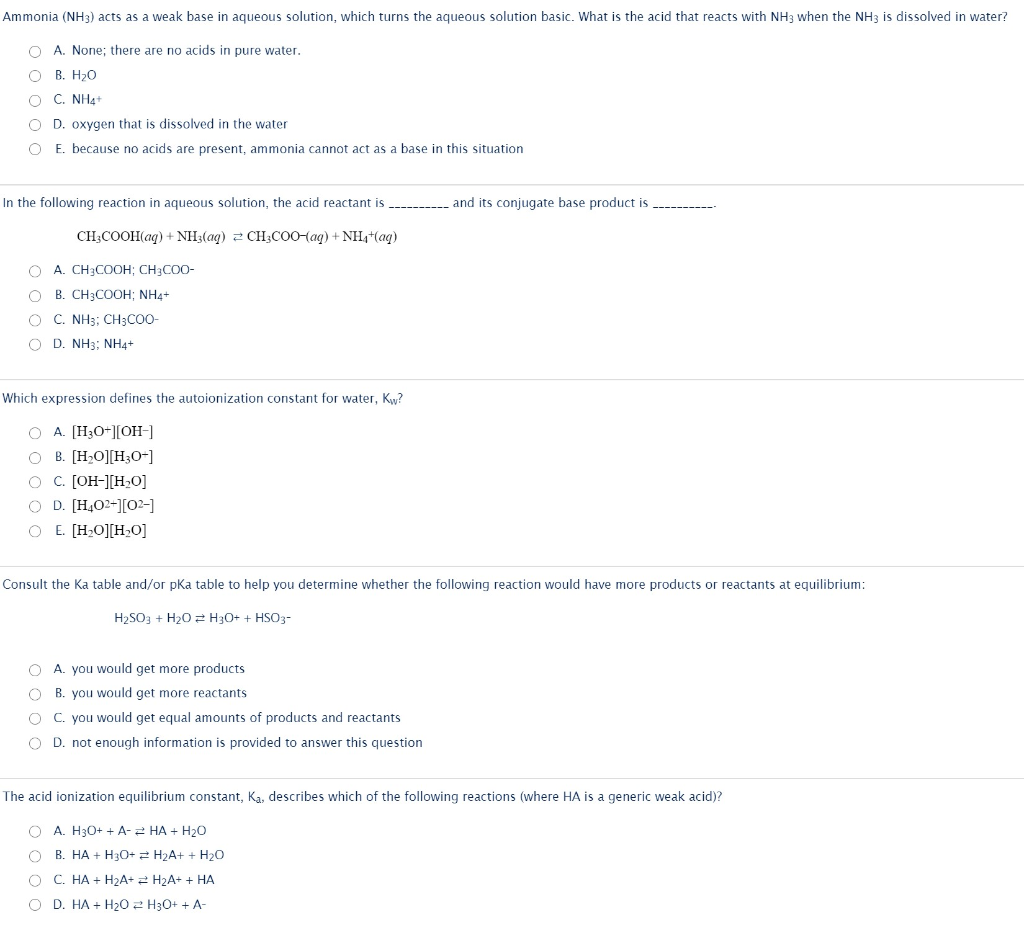 solved-ammonia-nh3-acts-as-a-weak-base-in-aqueous-chegg