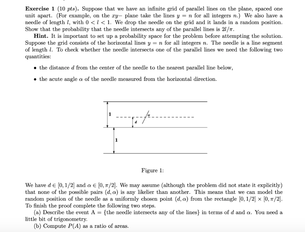 Solved Exercise 1 (10 pts). Suppose that we have an infinite