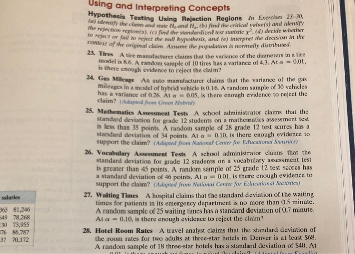Solved Using and Interpreting Concepts Hypothesis Testing | Chegg.com
