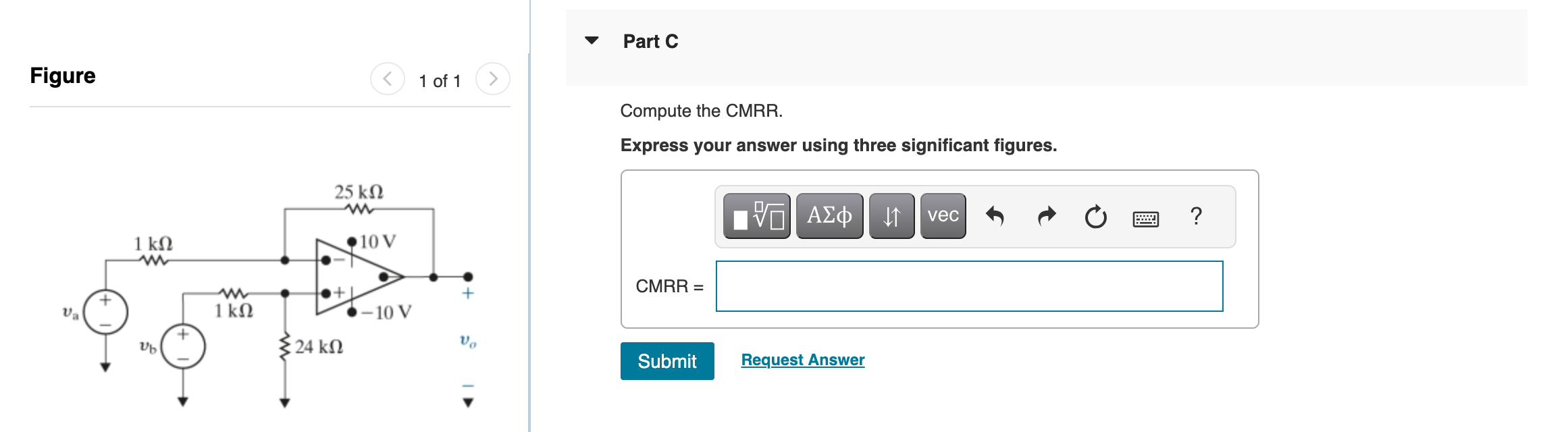 Solved Consider the difference amplifier shown in Compute | Chegg.com