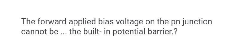 Solved The forward applied bias voltage on the pn junction | Chegg.com
